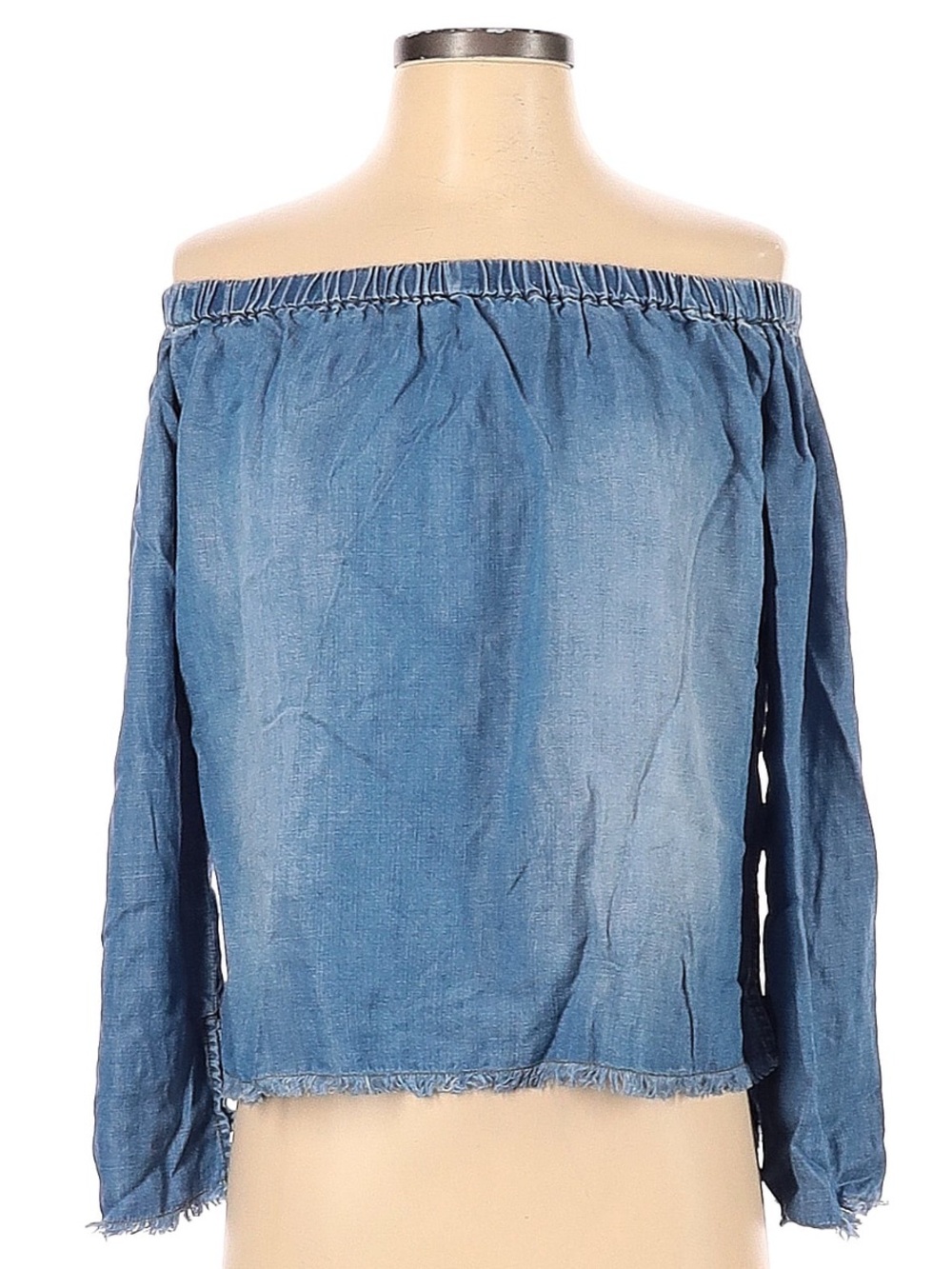 cloth & stone Off-Shoulder Chambray Top in Light Blue